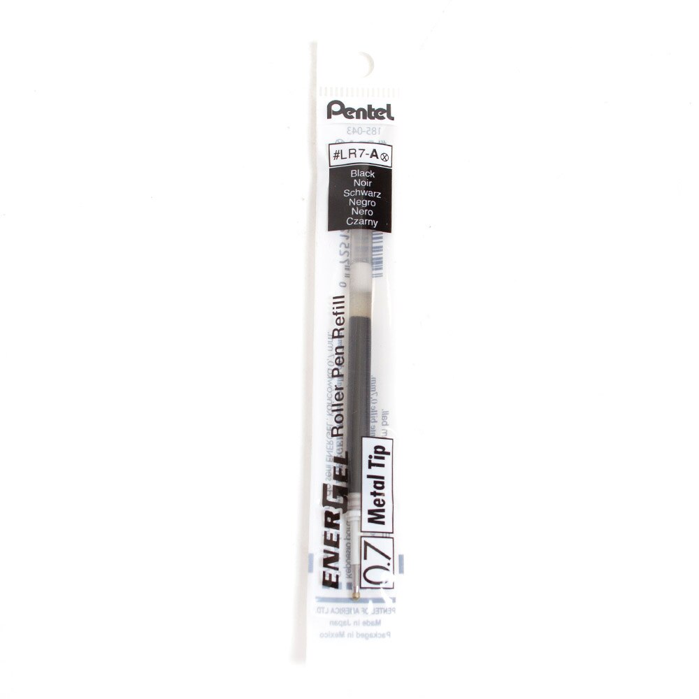 Pentel, EnerGel, Retractable, Metal Tip, Pen Refill, 0.7mm, Black